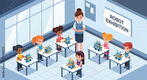 Children's Robot Exhibition A Teacher's Guidance and Interactive Robotic Workshop Experience