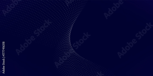 Modern Purple background with many glowing particles. Information digital art illustrations banner glow curve