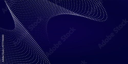 Purple background with many glowing particles. Information digital modern particles line dot simple art good wave abstract flowwing wallpaper