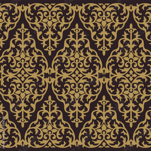 Vector illustration for Indonesian Riau Malay motifs, namely basic pattern (Pucuk Rebung) and variations (Pucuk Rebung Kuntum Dewa), suitable for batik motifs, Malay songket fabrics, clothing motif