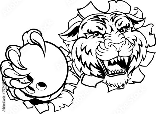 Tiger Bowling Ball Animal S...