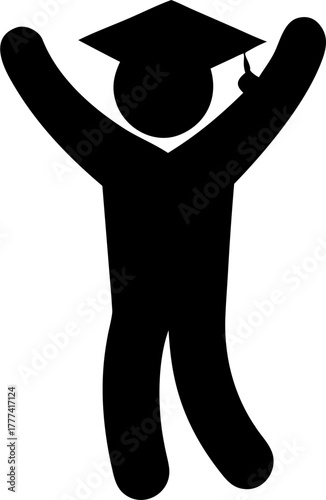 Students and Celebration Silhouette Vector | Graduation Party Crowd Outline Clipart