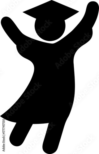 Students and Celebration Silhouette Vector | Graduation Party Crowd Outline Clipart