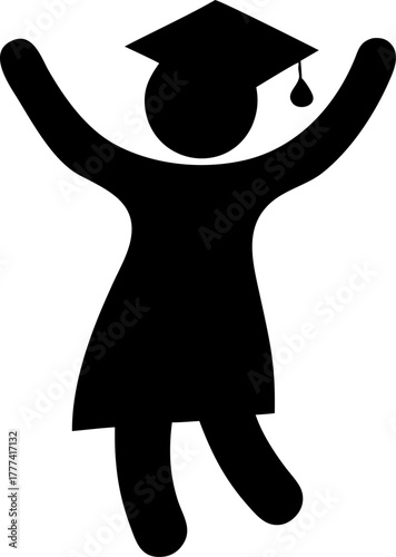 Students and Celebration Silhouette Vector | Graduation Party Crowd Outline Clipart