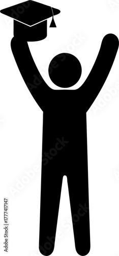 Students and Celebration Silhouette Vector | Graduation Party Crowd Outline Clipart