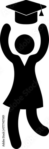 Students and Celebration Silhouette Vector | Graduation Party Crowd Outline Clipart