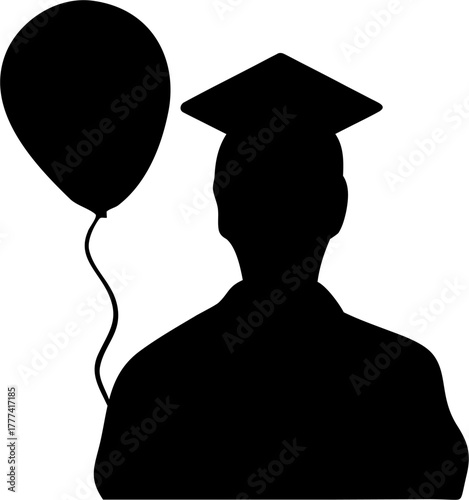 Students and Celebration Silhouette Vector | Graduation Party Crowd Outline Clipart
