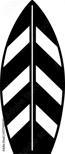 Surfboard Silhouette Vector | Beach Surf Outline Clipart for Summer and Ocean Design