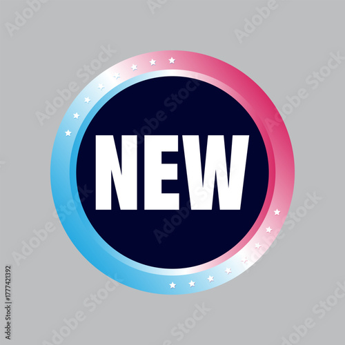 NEW holographic sticker. Universal holographic label for commerce. Vector illustration.