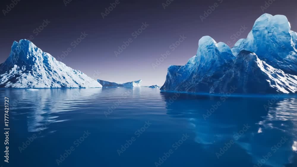 custom made wallpaper toronto digitalIcebergs floating on the calm blue ocean surface