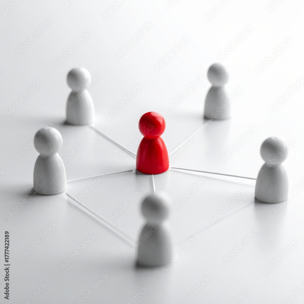 Obraz premium 3D people connected in a global social network concept, showing business communication