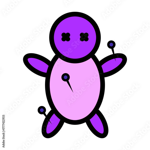 Voodoo Doll Filled Icon | Boho Magic and Celestial Elements for Spiritual and Halloween Designs