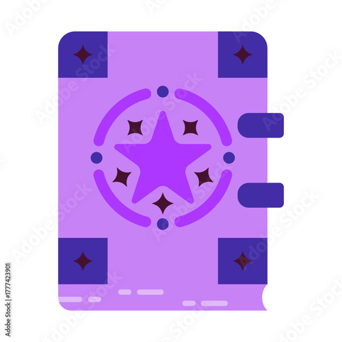 Spellbook Flat Icon | Boho Magic and Celestial Elements for Spiritual and Halloween Designs