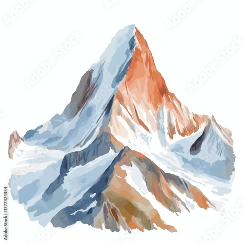 Aconcagua. Aconcagua hand drawn watercolor illustration