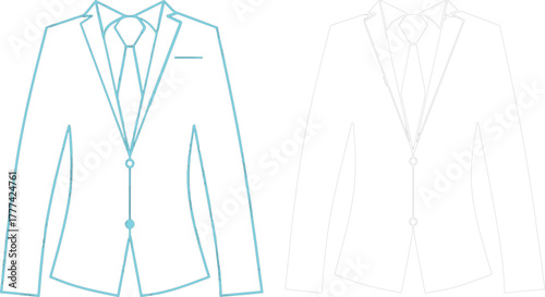 The image you described features two line drawings of suit jackets, each with distinct characteristics. the elements vector illustration of business suit