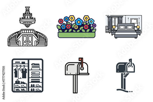 Hair Care, Styling & Treatment Icons. Vector glyph illustrations for beauty salons, hairdressers, natural hair products, hair growth, repair, extensions, and massage.