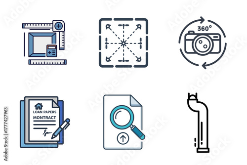 Skincare and Beauty Tools Icons Set. Includes Face Roller, Serum Dropper, Facial Cleansing Brush, and Mask. Self-Care, Cosmetic, Wellness Vector Art.