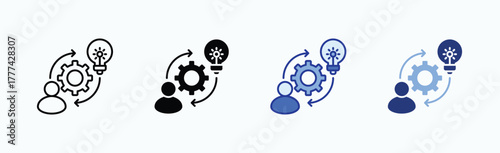 Initiative icon sheet multiple style collection isolated vector