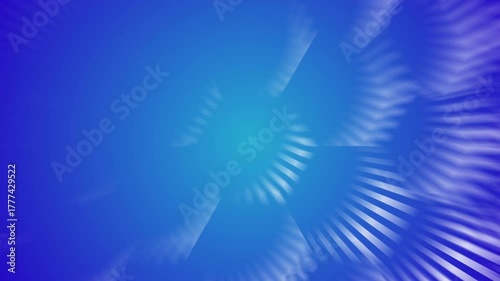 Abstract creative motion glowing light stripe with hexagon shape on gradient blue background. Video animation Ultra HD 4k footage.