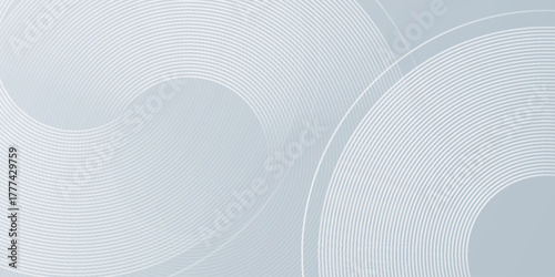 Abstract gray and white gradient background with dynamic and modern circle lines decoration. Simple circle style background concept for covers, banners, presentations and certificates. VOL. 4