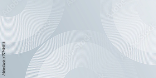 Abstract gray and white gradient background with dynamic and modern circle lines decoration. Simple circle style background concept for covers, banners, presentations and certificates. VOL. 6