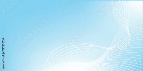 Blue and white gradient abstract background with modern and futuristic wavy line digital elements. Simple curved wavy line design for covers, banners, presentations, and certificates. EPS. 2