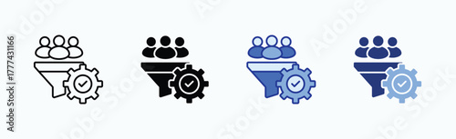 Recruitment icon sheet multiple style collection isolated vector