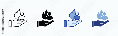 Motivation icon sheet multiple style collection isolated vector