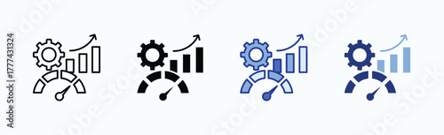 Performance icon sheet multiple style collection isolated vector
