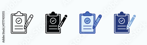 Checklist icon sheet multiple style collection isolated vector
