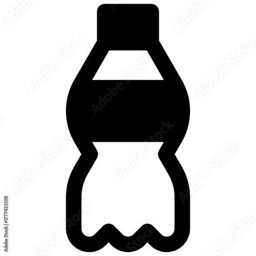 Soft drink. Outlined stroke vector icon with black-filled details.