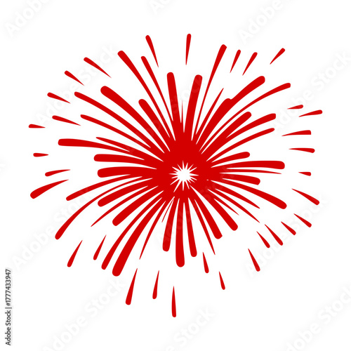 red firework vector silhouette