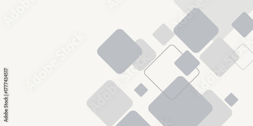 3D white geometric background overlapping layers on bright space with round rhombus effect decoration