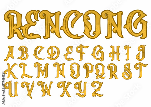 Rencong Vintage Font – Ornamental Heritage Letter Design