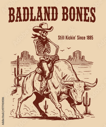 Badland Bones Skeleton Cowboy Bull Rider