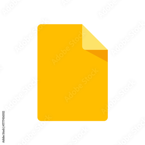 Yellow document file vector icon, paper sheet symbol