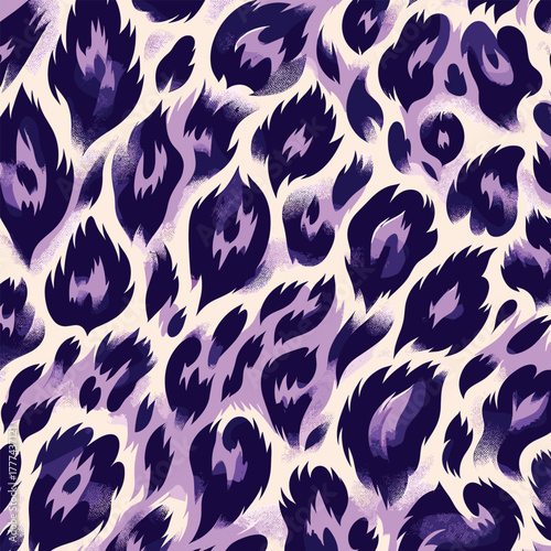 Vector design of purple leopard skin with artistic animal camouflage look a creative fit for wallpapers, fabric art, fashion design, and luxury textile prints.