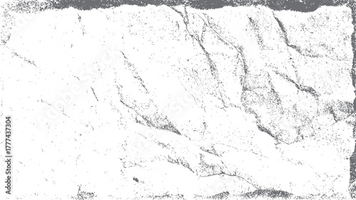 Textured grey and white abstract background with rough cracked surface details and scattered speckles