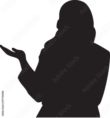 Hijab Woman Silhouette Editable Vector 