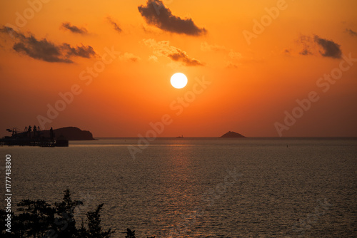 sunset on the sea