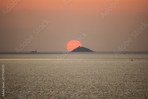 sunset on the sea