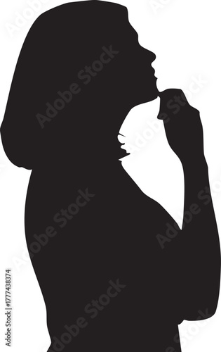 Vector of a Thinking Out Loud  Woman