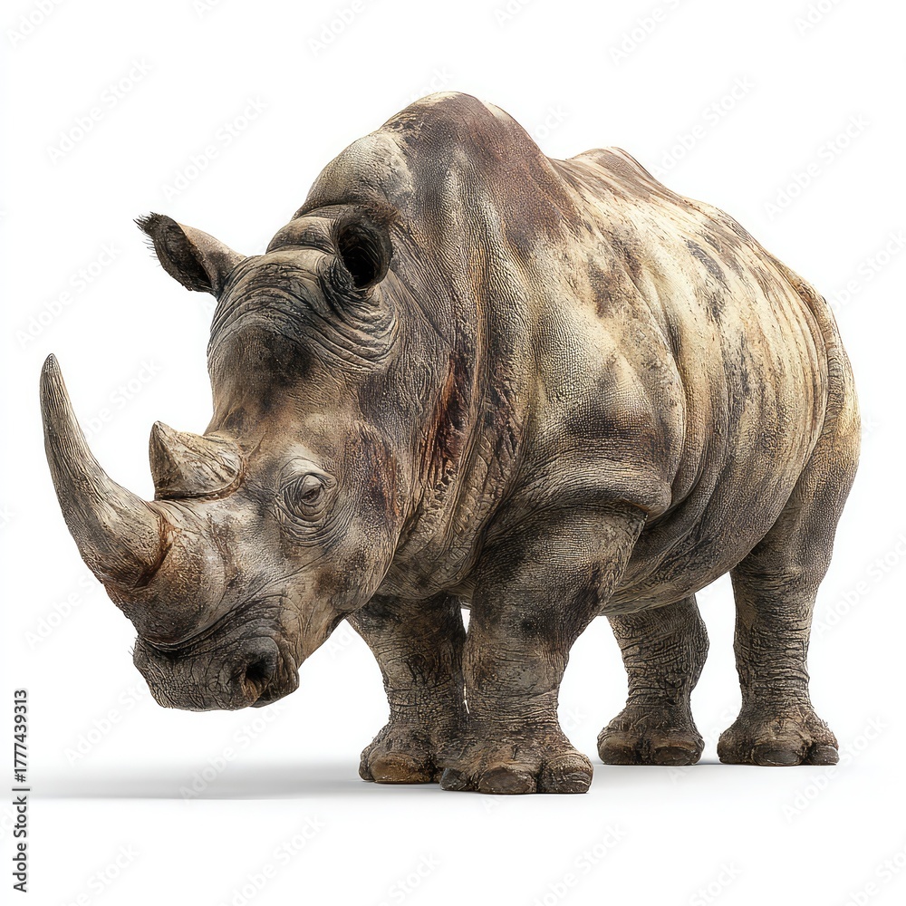 Fototapeta premium Powerful Rhino Standing Wildlife Photography