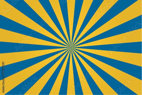 Background sunbrust, with shades of blue and yellow