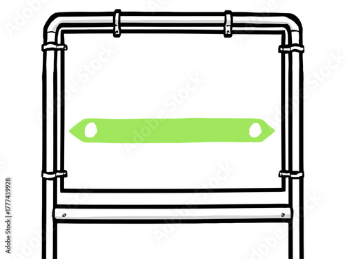 筆タッチの駅名標 1 （交通・鉄道） シンプル /  Hand-painted Station Signboard in Brush Style