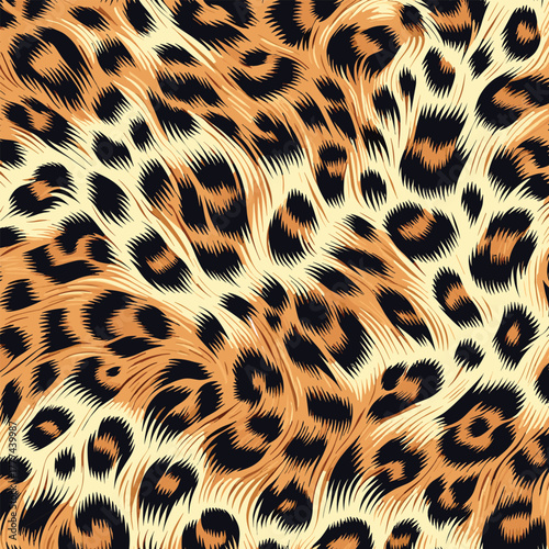 Seamless Animal Wildlife Skin Pattern. Leopard Skin Texture Pattern Vector. Leopard Fur Camouflage Background, minimal look for fashion and textile.