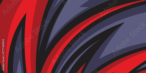 Abstract background with red spikes and zigzag line pattern