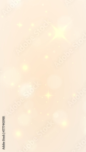 Glowing magic dust particles shine through golden starlight trail bright background.
