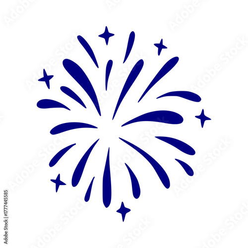 blue firework splash vector silhouette