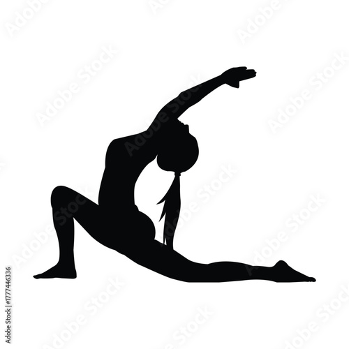 A woman doing yoga exercise, stretching exercise